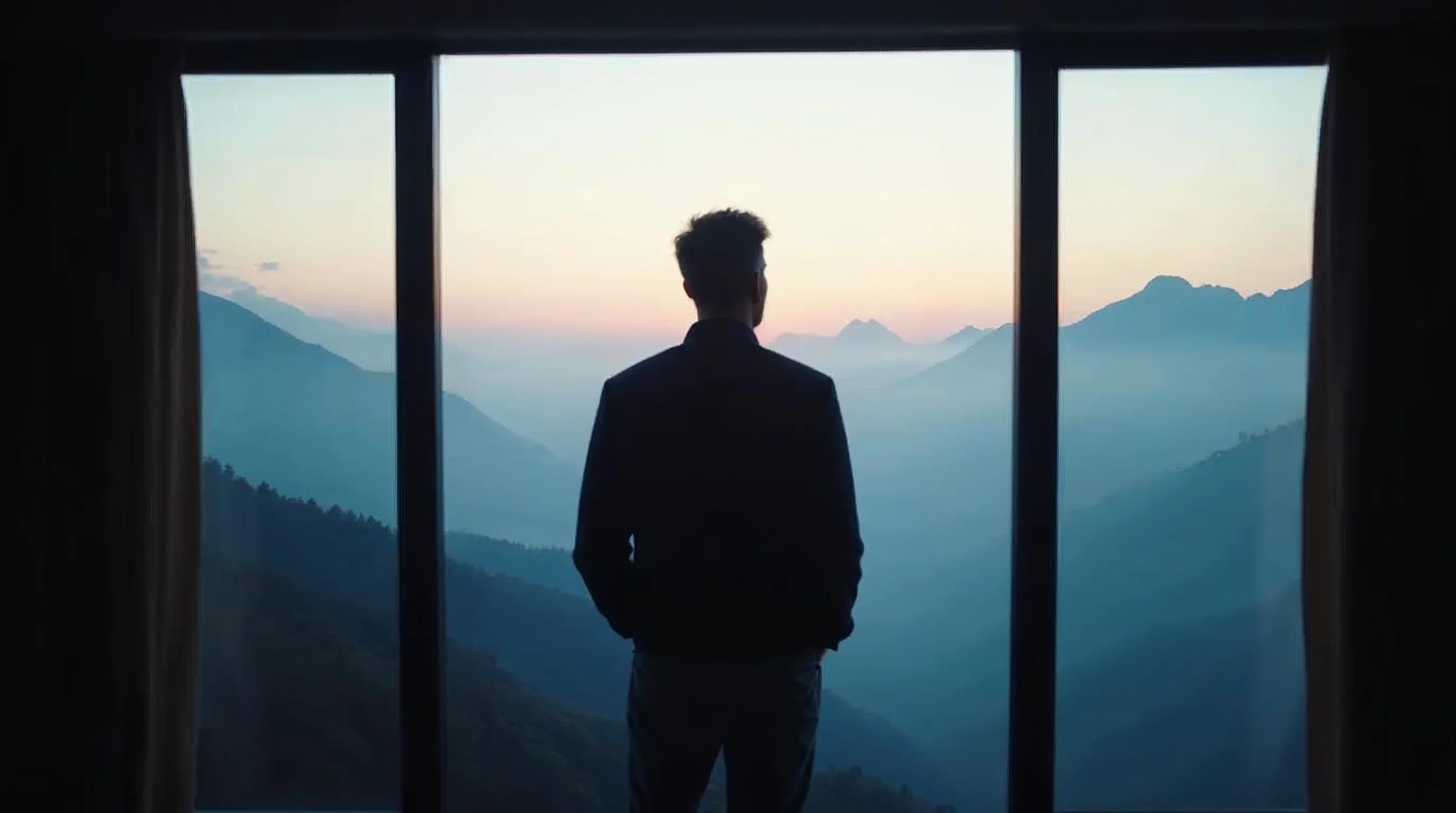 Stille Morgenstunde mit Blick auf die Berge